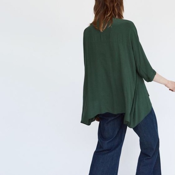 NEW Zara Orange Button Down Oversized Blouse - Picture 3 of 10